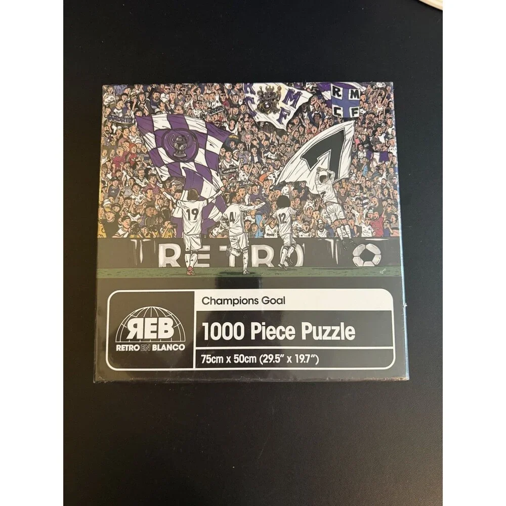 Retro en Blanco Sports Champions Goal 1000-Piece Jigsaw Puzzle 75 x 50 cm NEW